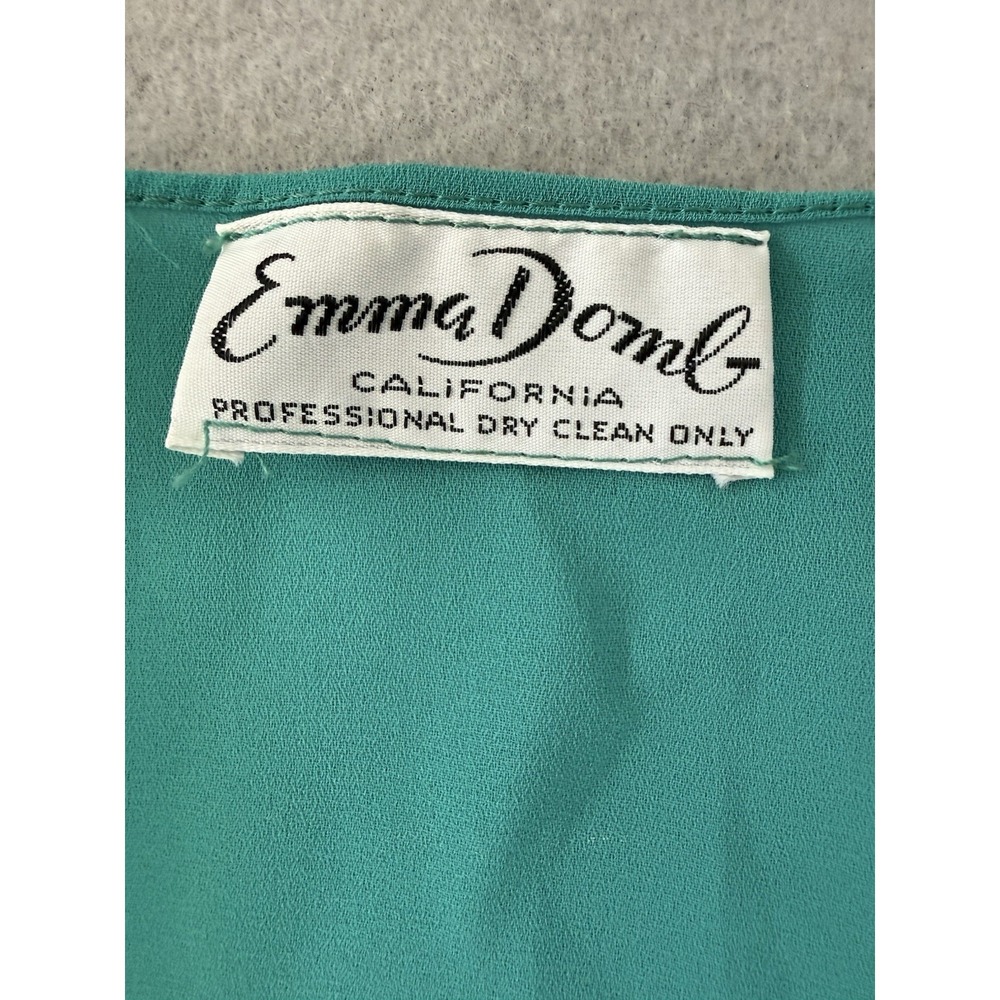 Vintage Emma Domb California Teal Chiffon Romantic Whimsigoth Party Dress Small - Picture 8 of 15